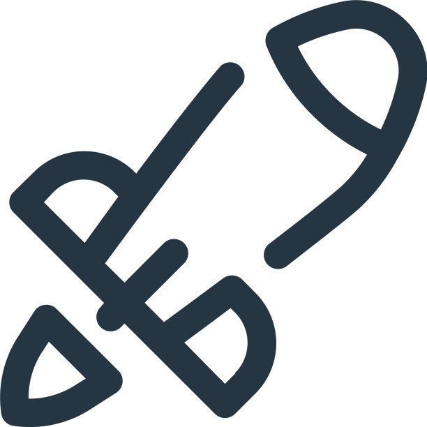 火箭图标孤立在白色背景轮廓图片下载