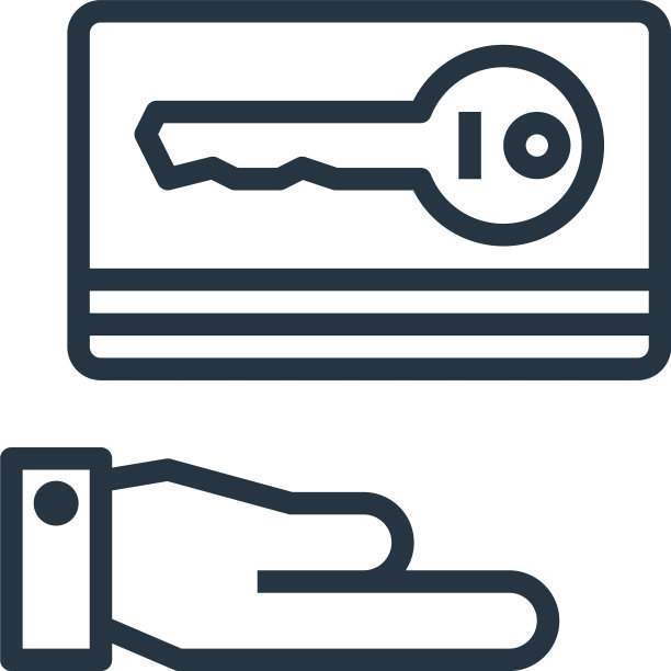 钥匙卡图标隔离在白色背景上图片下载