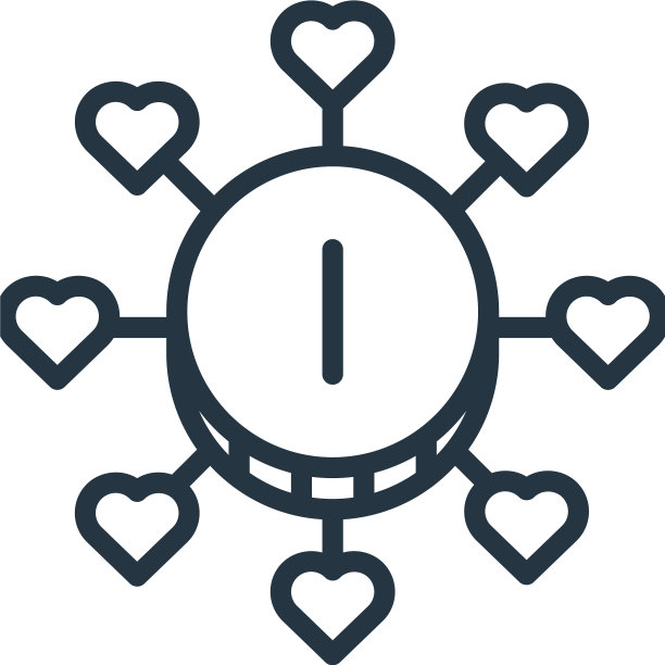 慈善图标孤立的白色背景轮廓图片下载