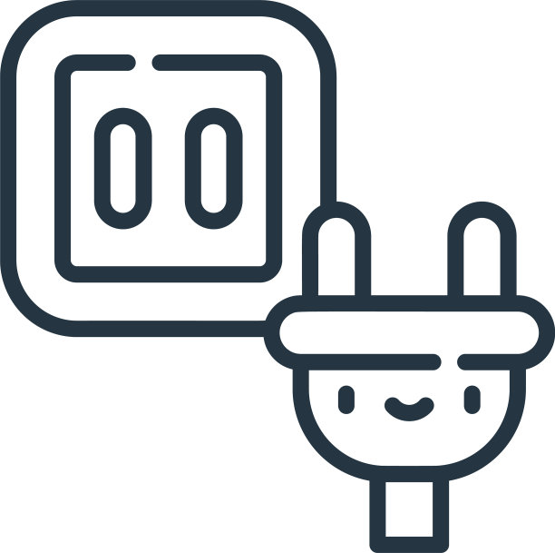 插头图标隔离在白色背景轮廓上图片下载