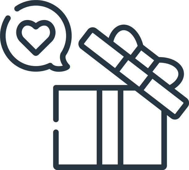 礼品图标孤立在白色背景大纲图片下载