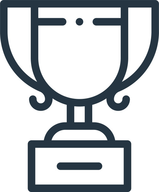 奖杯图标孤立在白色背景轮廓图片下载