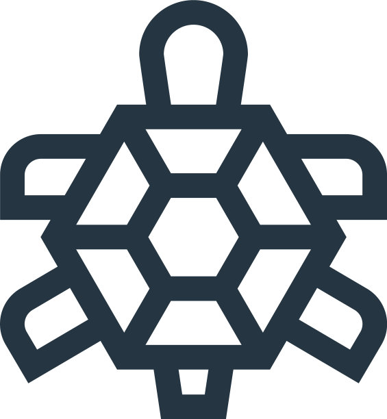 海龟图标孤立在白色背景轮廓上图片下载