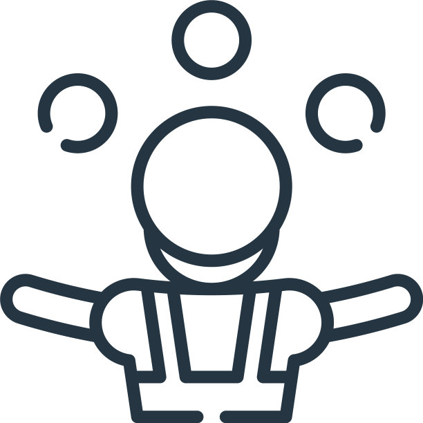 杂耍图标孤立的白色背景轮廓图片下载