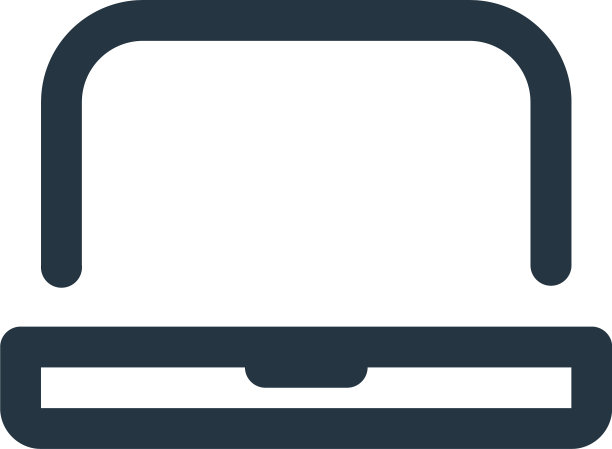 笔记本电脑图标孤立的白色背景轮廓图片下载