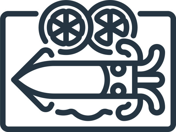 鱿鱼图标鱿鱼可编辑笔触鱿鱼线性图片下载