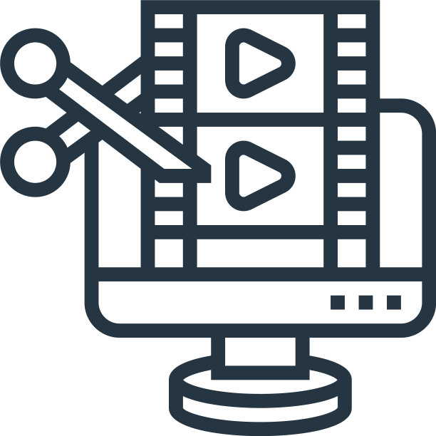 电影编辑图标孤立的白色背景图片下载