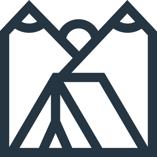 露营帐篷图标孤立的白色背景图片下载