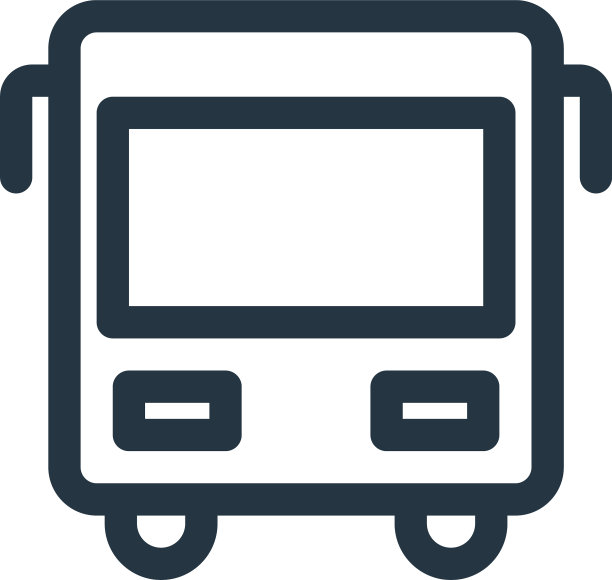 总线图标孤立在白色背景轮廓上图片下载