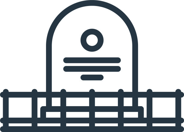 坟墓图标孤立在白色背景轮廓图片下载