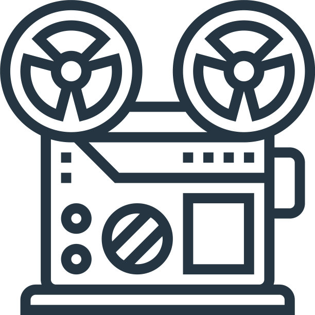 电影卷轴图标孤立的白色背景图片下载