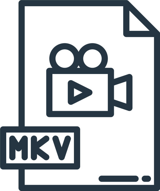 MKV图标孤立的白色背景轮廓图片下载