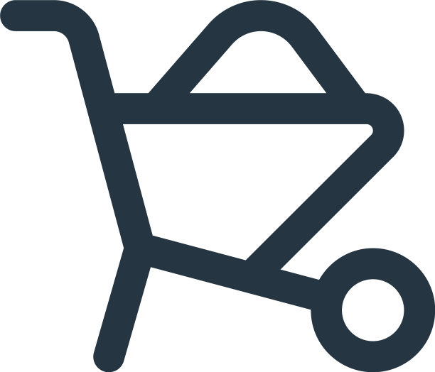 独轮手推车图标孤立的白色背景图片下载