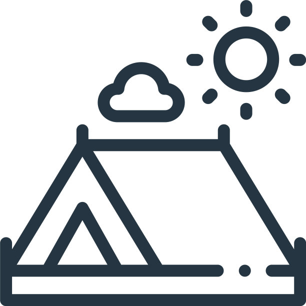 露营帐篷图标露营帐篷可编辑的笔触图片下载