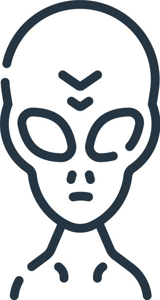 异形图标孤立在白色背景轮廓上图片下载