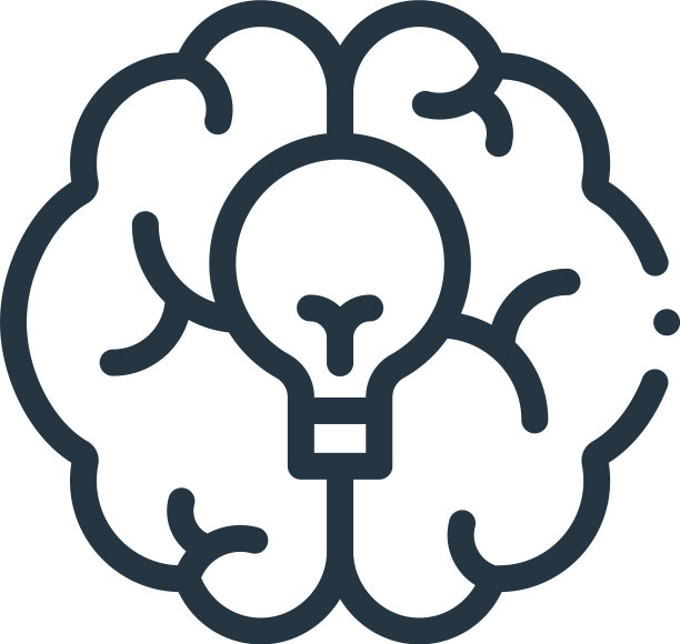 脑图标孤立在白色背景轮廓图片下载