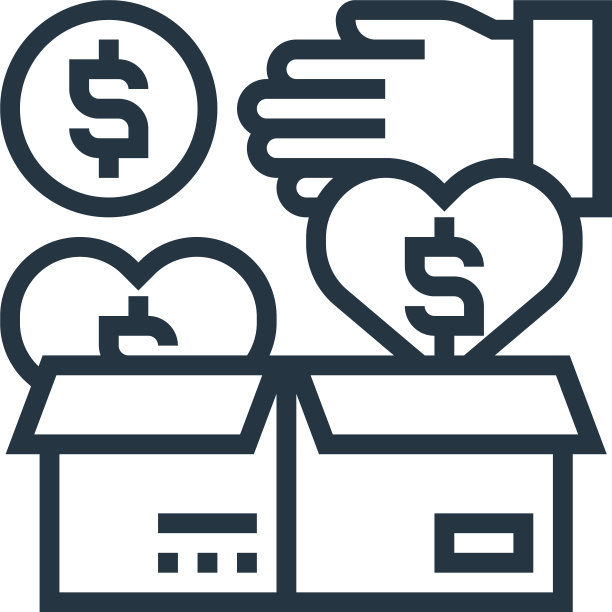 捐赠图标孤立的白色背景图片下载