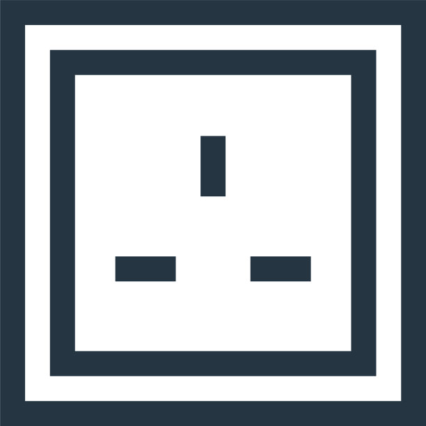 电源插座图标隔离在白色背景上图片下载