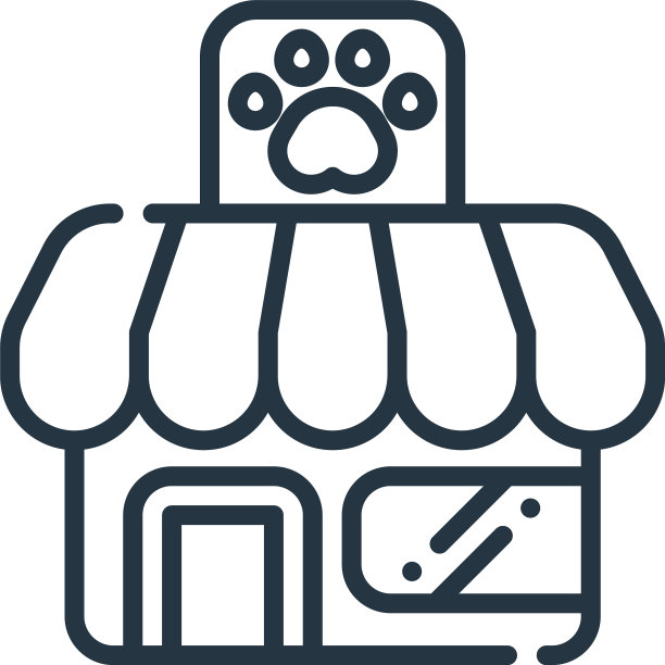 宠物商店图标孤立的白色背景图片下载