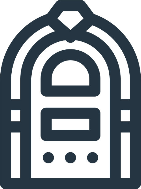 点唱机图标孤立的白色背景轮廓图片下载