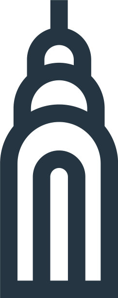 克莱斯勒大厦图标孤立在白色图片下载