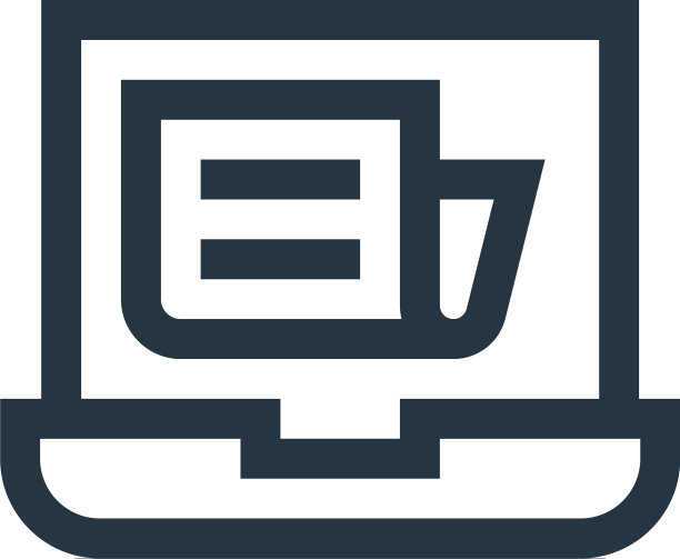 笔记本电脑图标孤立的白色背景轮廓图片下载