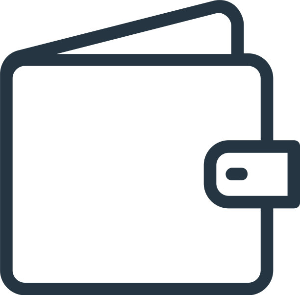 钱包图标孤立在白色背景轮廓图片下载