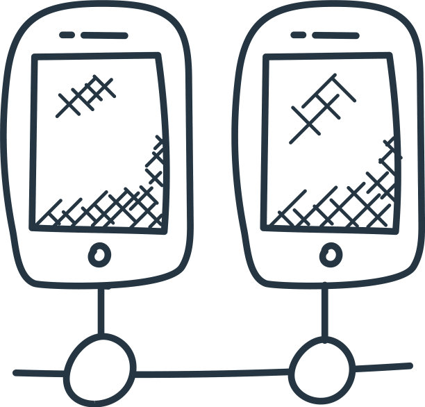 多个设备图标隔离在白色图片下载