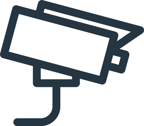 闭路电视图标孤立在白色背景轮廓图片下载