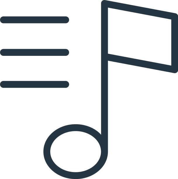 音乐笔记图标孤立的白色背景图片下载