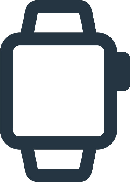 智能手表图标孤立在白色背景图片下载