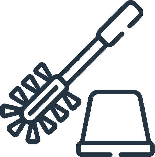 马桶刷图标隔离在白色背景图片下载