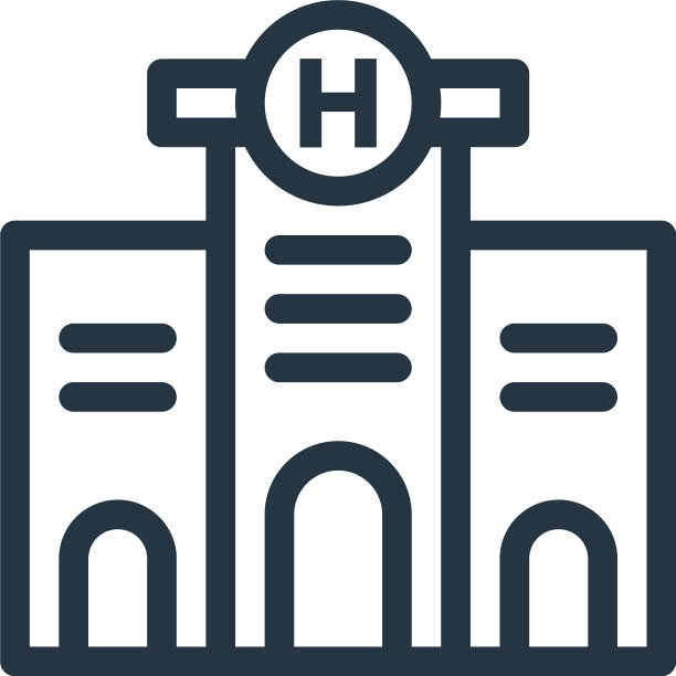 医院图标孤立在白色背景上图片下载