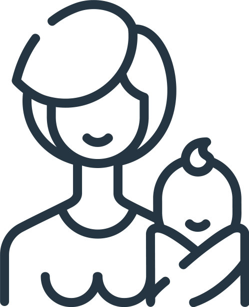 母亲图标孤立在白色背景轮廓图片下载