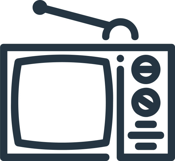 电视图标孤立在白色背景图片下载