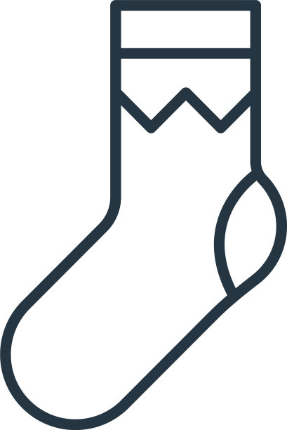 袜子图标孤立在白色背景轮廓图片下载