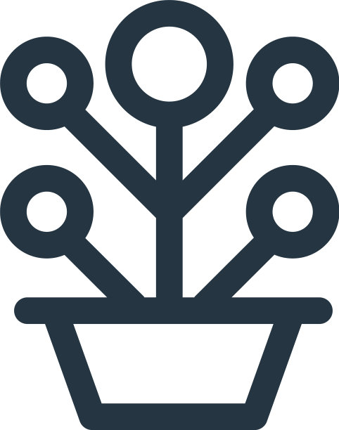 植物花盆图标植物花盆可编辑笔画植物图片下载