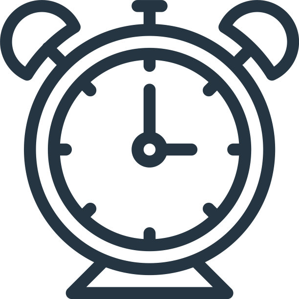 闹钟图标隔离在白色背景图片下载