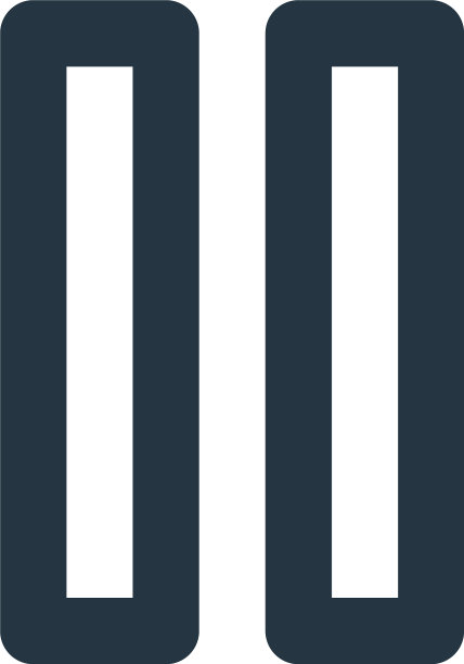 暂停图标隔离在白色背景大纲图片下载