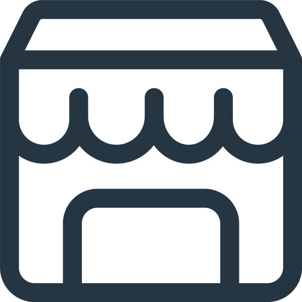 商店图标孤立的白色背景轮廓图片下载