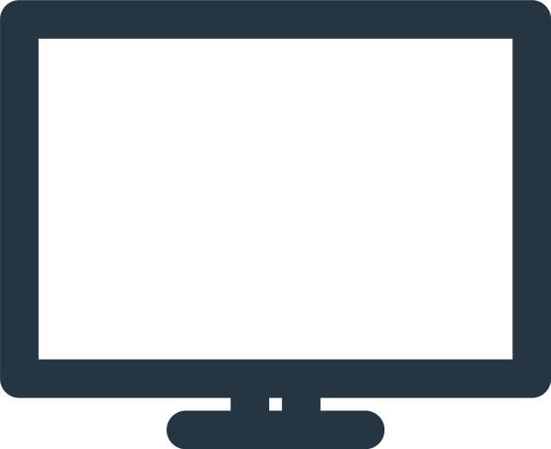 监视器图标隔离在白色背景大纲上图片下载