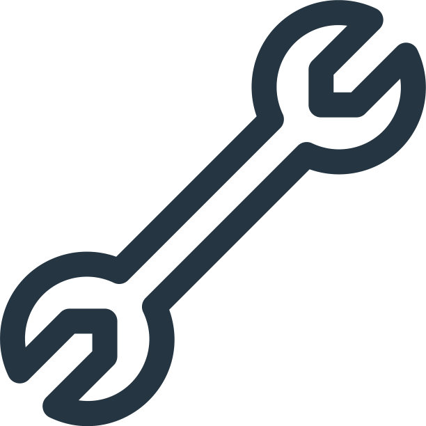 扳手图标孤立在白色背景轮廓图片下载