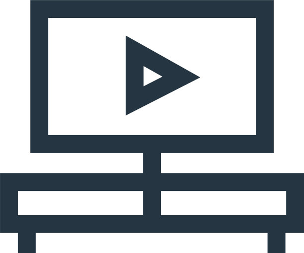 看电视图标孤立的白色背景图片下载