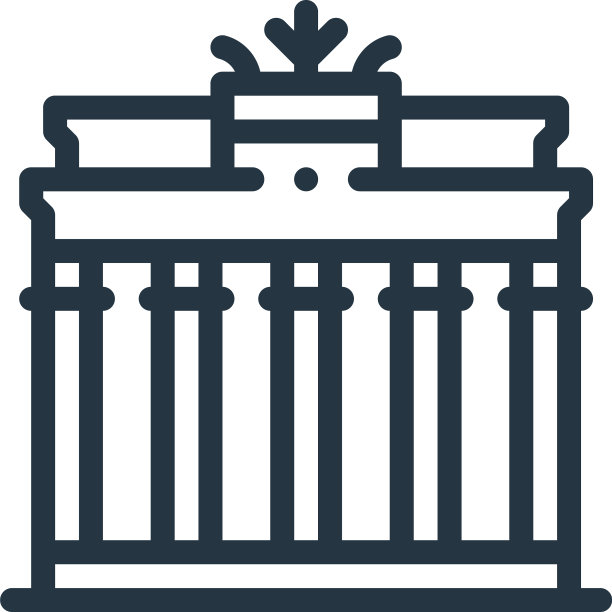 勃兰登堡门图标孤立在白色图片下载