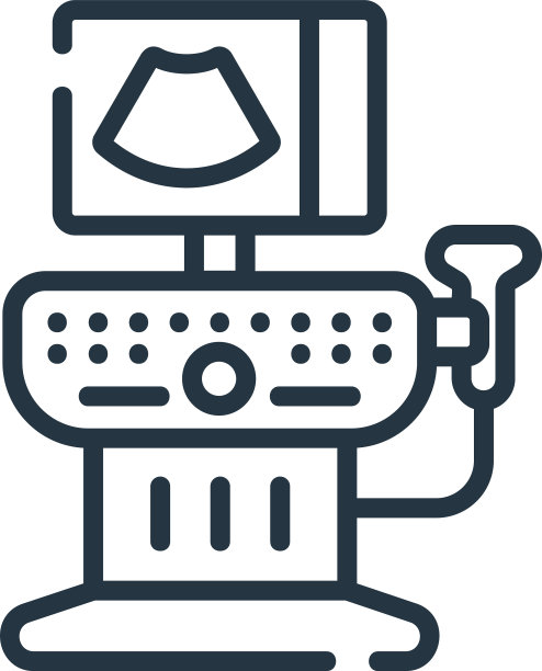 超声图像孤立在白色背景上图片下载