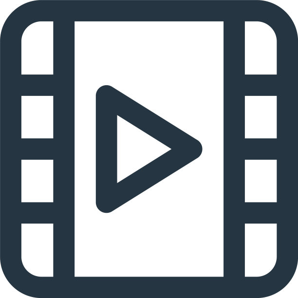 视频图标孤立在白色背景轮廓图片下载