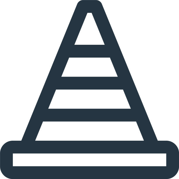 交通锥图标孤立在白色背景图片下载