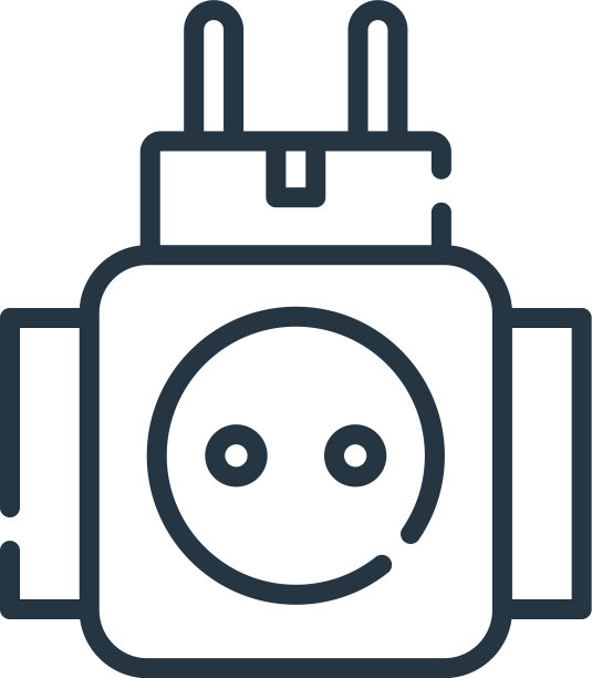 插座图标隔离在白色背景轮廓上图片下载