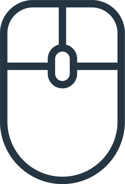 鼠标图标孤立在白色背景轮廓上图片下载