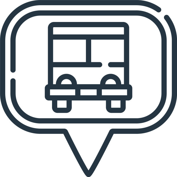 巴士站图标孤立的白色背景图片下载